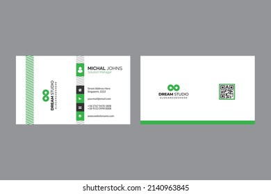 Professional elegant green and black modern business card design template