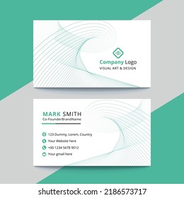 Professional elegant green and white modern business card design