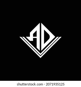 Professional elegant latest artistic letter AD DA black and white color
