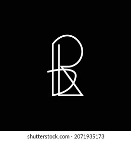 Professional elegant latest artistic letter  RLB LBR BRL black and white color
 svg