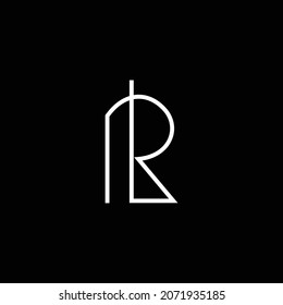 Última carta artística profesional elegante RL LR color blanco y negro
