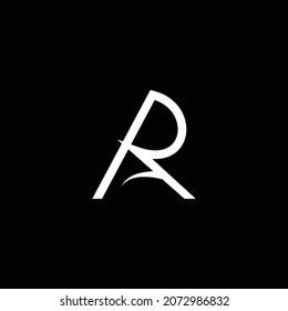 Professional elegant latest artistic letter AR RA R logo icon  black and white color