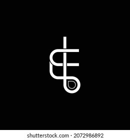 Professional elegant latest artistic letter E EL LE logo icon  black and white color