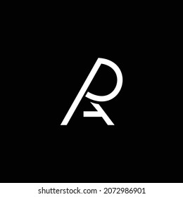 Professional elegant latest artistic letter AR RA R logo icon  black and white color