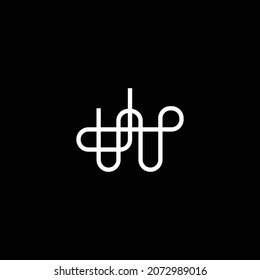 Professional elegant latest artistic letter W WI IW logo icon  black and white color