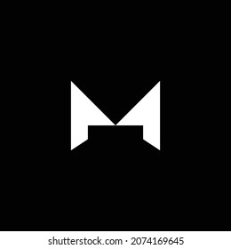 Professional elegant latest artistic letter M logo icon  black and white color
