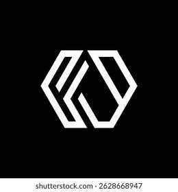 Professional elegant latest artistic letter KO OK logo icon black and white color