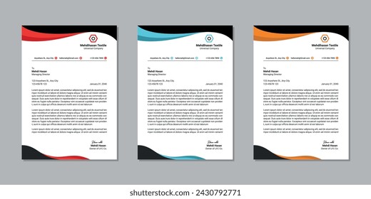 Professional and Elegant Office Letterhead Layout