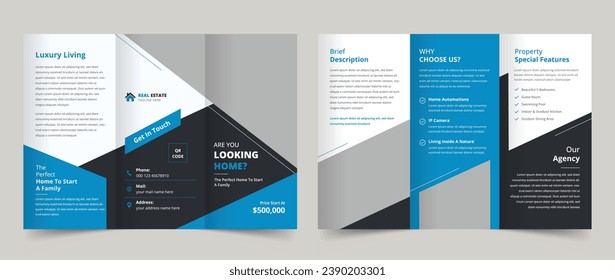 Professional Elegant Real Estate Trifold Brochure, Home Selling Business Trifold Brochure, Real Estate Brochure