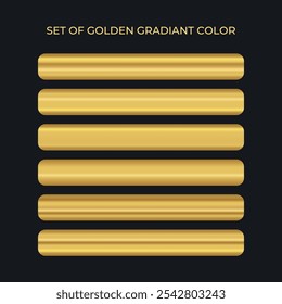 Professional and Elegant Style premium golden gradients swatches. Golden metal material texture