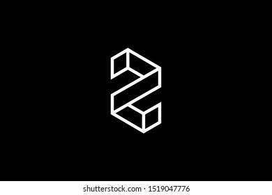  professional elegant trendy awesome artistic black and white color Z ZZ initial based Alphabet icon logo.