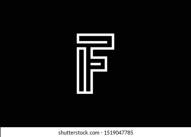  professional elegant trendy awesome artistic black and white color F FF initial based Alphabet icon logo.