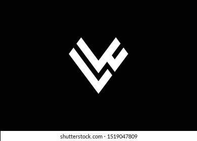  professional elegant trendy awesome artistic black and white color WV VW initial based Alphabet icon logo.
