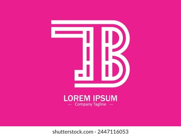 Professional elegant trendy awesome artistic T B or B T initial based Alphabet icon logo