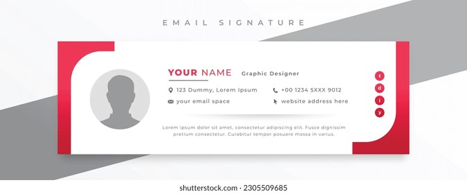professional email footer template design with social media profile 