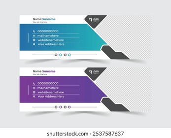 Professional Email footer template design, email signature design.
