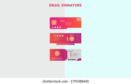 Professional Email Signature Design with gradient color. 