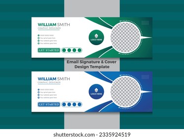 Professional email signature template, email footer and social media cover design template