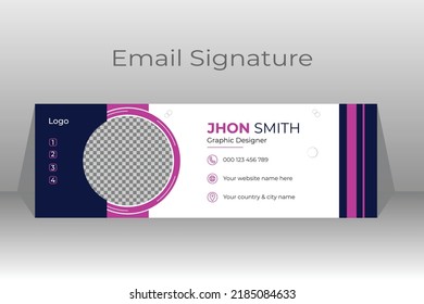 210 Colorful email signatures template vector design. professional ...