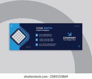 Professional Email Signature Template Modern and Minimal Layout. Colorful Email Signatures Template Vector Design. 