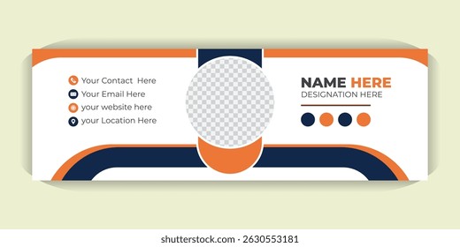 Professional Email Signature Template, Modern, Clean, and Creative Email Signature with Colorful Layout Vector Format
