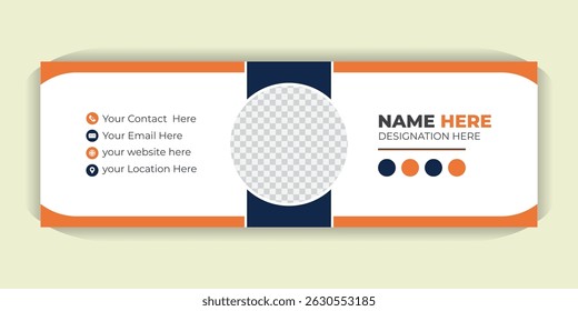 Professional Email Signature Template, Modern, Clean, and Creative Email Signature with Colorful Layout Vector Format