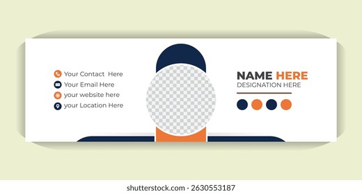 Professional Email Signature Template, Modern, Clean, and Creative Email Signature with Colorful Layout Vector Format