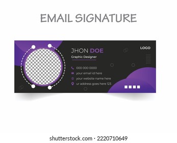 Professional Email signature template, vector email banner design layout. modern web banner templates.