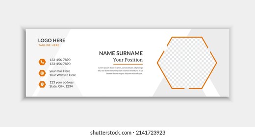 Professional Email Signature Template and Yellow Shape Design