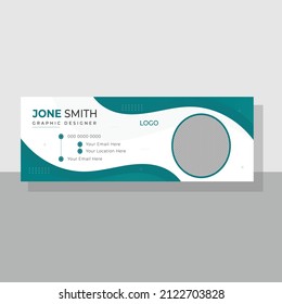 Professional Email signature vector template design with a standard size.