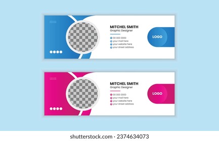 Professional Email-Signature design template. EPS file.
