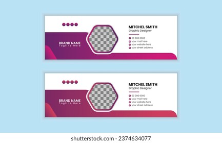 Professional Email-Signature design template. EPS file.