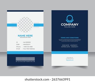 Professional Employee ID Card, Sleek Corporate Identity Design, Modern Corporate Identity Card Template, Staff ID Badge Design
