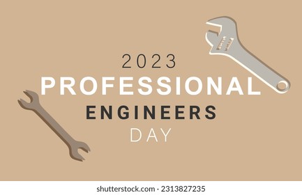 Professional Engineers Day. background, banner, card, poster, template. Vector illustration.