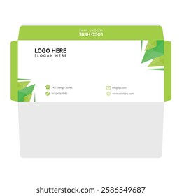 Professional envelope template for corporate branding and business communication. Clean, modern, and editable EPS format. High-resolution print-ready design, ideal for office and marketing statione