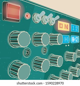 Professional equipment for diagnostics and repair of electronics in retro poster style