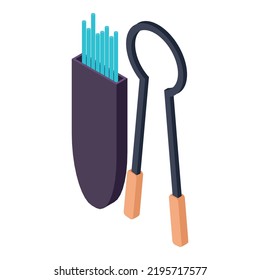Professional equipment icon isometric vector. Welding rods, clamping mites icon. Industrial equipment, iron industry, metallurgy