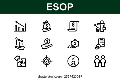 Professional ESOP Icons - Scalable and Versatile Graphics for Equity Plans and Corporate Presentations