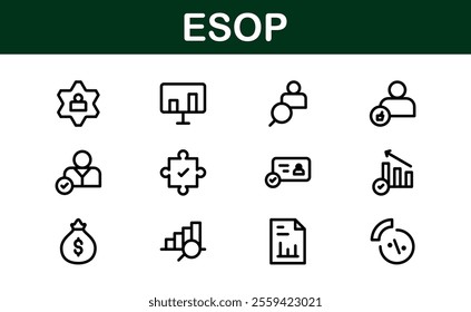 Professional ESOP Icons - Scalable and Versatile Graphics for Equity Plans and Corporate Presentations