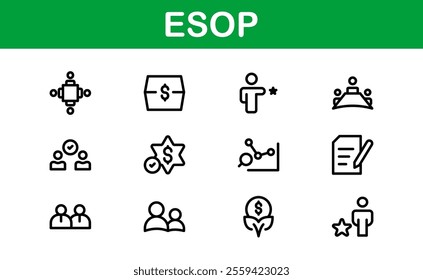 Professional ESOP Icons - Scalable and Versatile Graphics for Equity Plans and Corporate Presentations