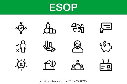 Professional ESOP Icons - Scalable and Versatile Graphics for Equity Plans and Corporate Presentations