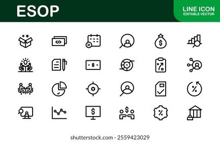 Professional ESOP Icons - Scalable and Versatile Graphics for Equity Plans and Corporate Presentations