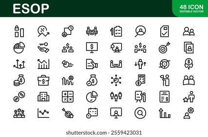 Professional ESOP Icons - Scalable and Versatile Graphics for Equity Plans and Corporate Presentations