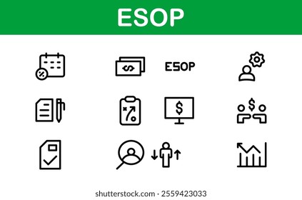 Professional ESOP Icons - Scalable and Versatile Graphics for Equity Plans and Corporate Presentations