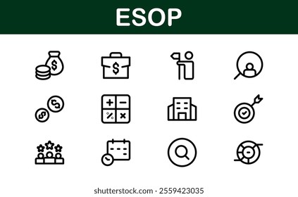 Professional ESOP Icons - Scalable and Versatile Graphics for Equity Plans and Corporate Presentations