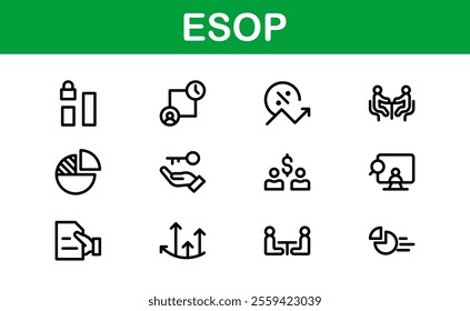 Professional ESOP Icons - Scalable and Versatile Graphics for Equity Plans and Corporate Presentations