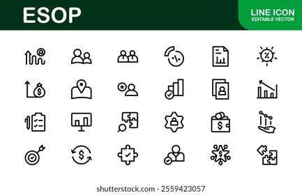 Professional ESOP Icons - Scalable and Versatile Graphics for Equity Plans and Corporate Presentations