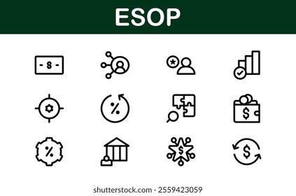 Professional ESOP Icons - Scalable and Versatile Graphics for Equity Plans and Corporate Presentations