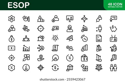 Professional ESOP Icons - Scalable and Versatile Graphics for Equity Plans and Corporate Presentations