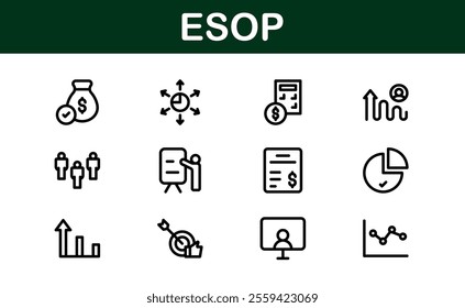 Professional ESOP Icons - Scalable and Versatile Graphics for Equity Plans and Corporate Presentations